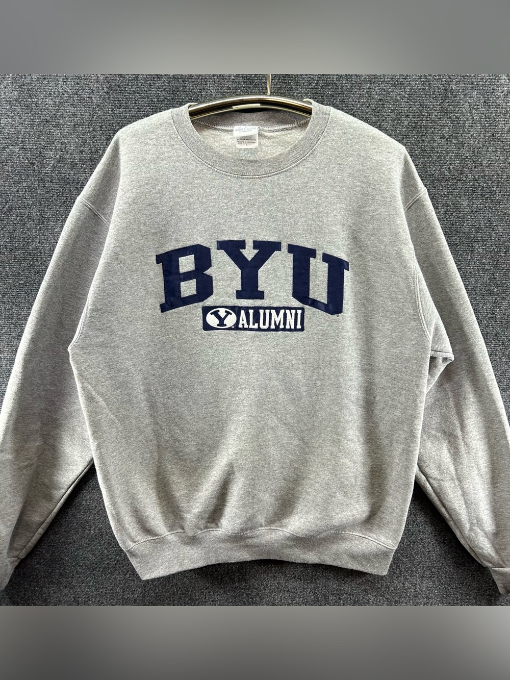 Champion BYU Alumni Brigham Young University Pullover Sweater Sz Large Gray/Blue